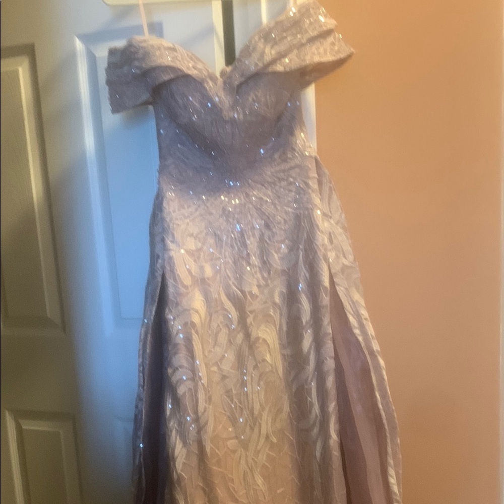 Spring Shimmering Lavender Evening Dress